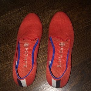 Rothy’s flat persimmon marina heel stripe